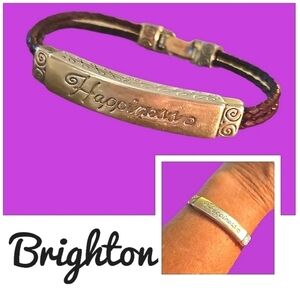 VTG BRIGHTON Braided Leather Happiness Bracelet